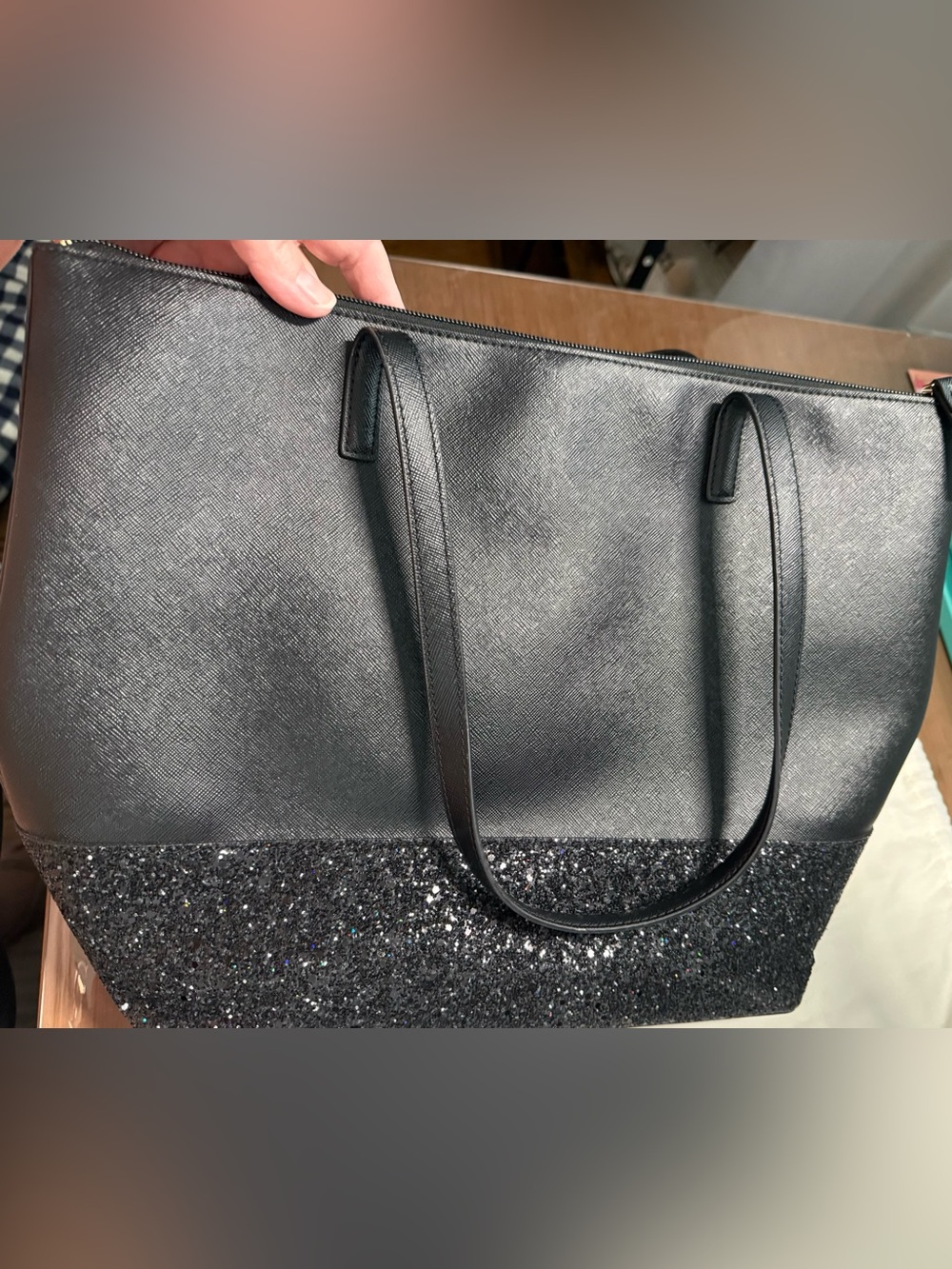Kate Spade Black Sparkle Tote with Matching Wallet and Dust Bag - Picture 7 of 13